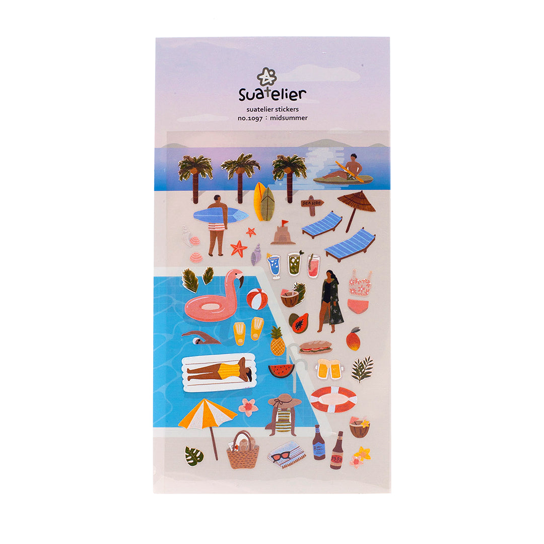 Image shows a summer themed sticker pack