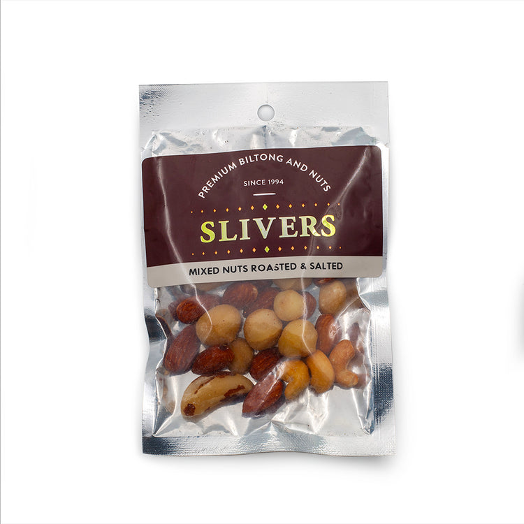 Image shows a packet of mixed nuts