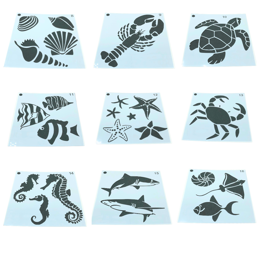Sea Theme Journaling Stencil Set