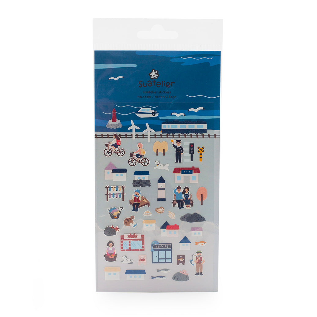 Image shows a sticker pack with an ocean theme