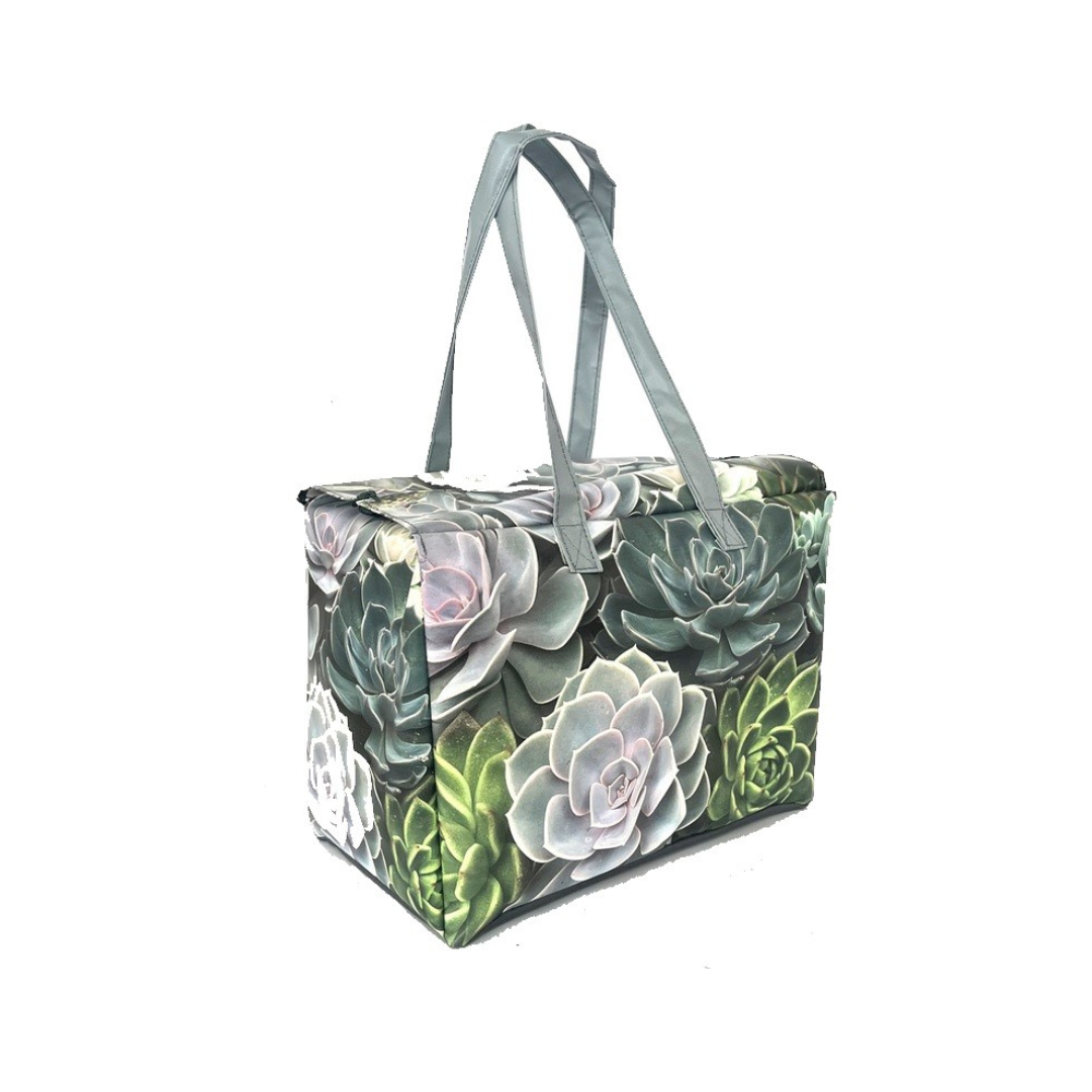Images shows a office bag with a plants design