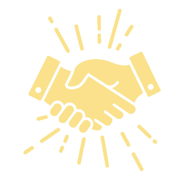 Image shows a handshake icon