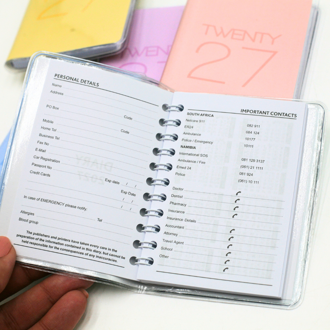 PVC Pocket Diary 2027 Week-to-view