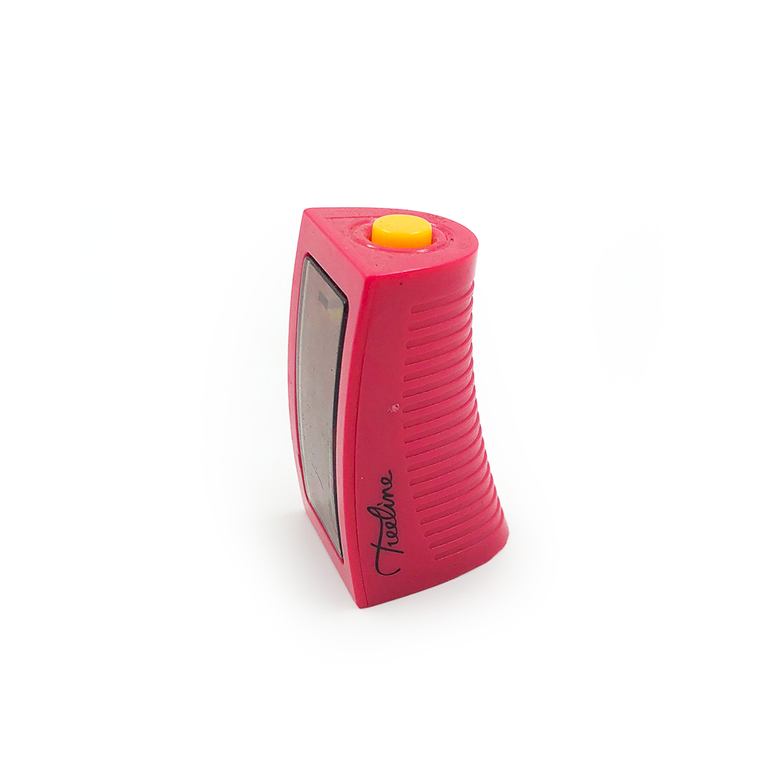 Image shows a pink sharpener