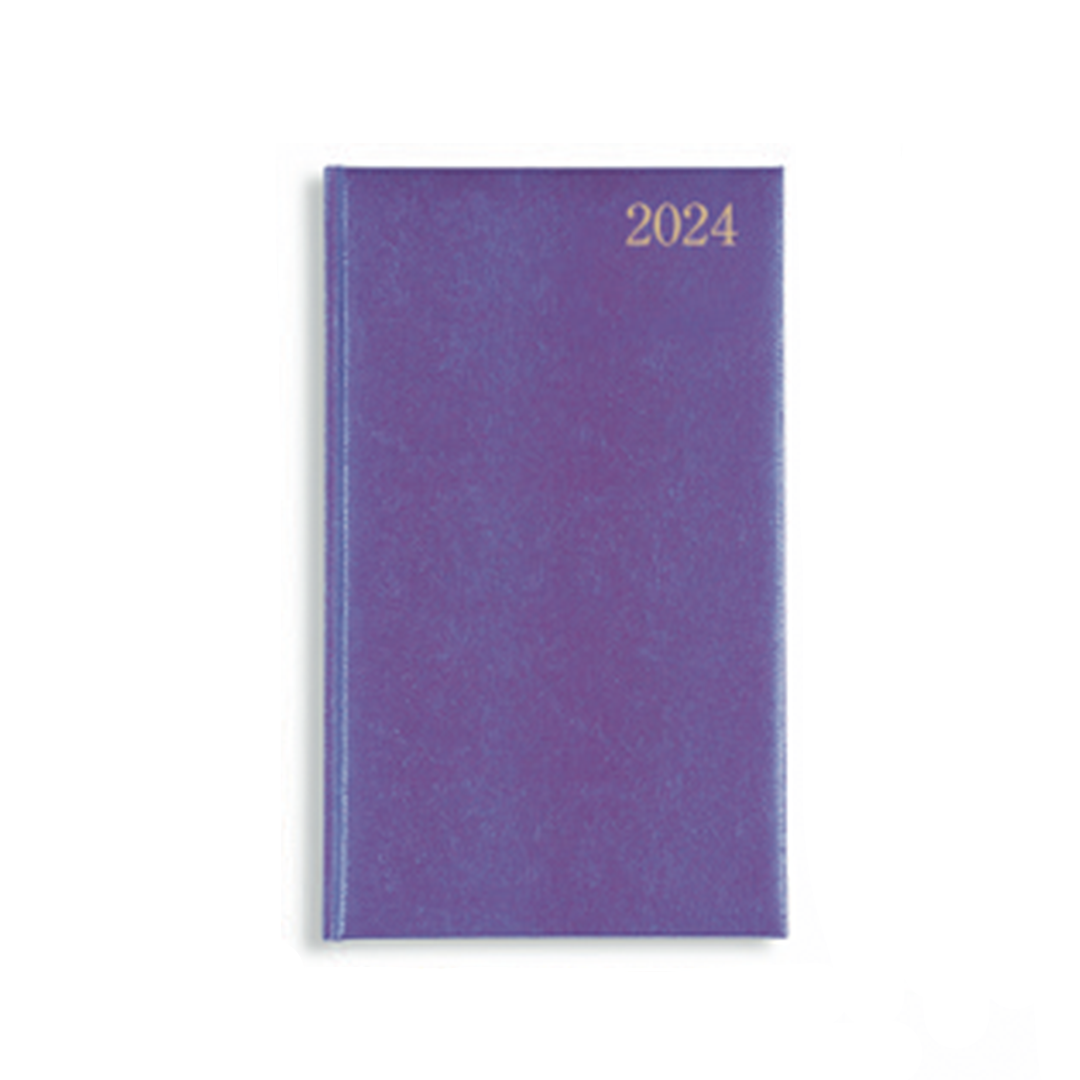 Image shows a purple slim diary