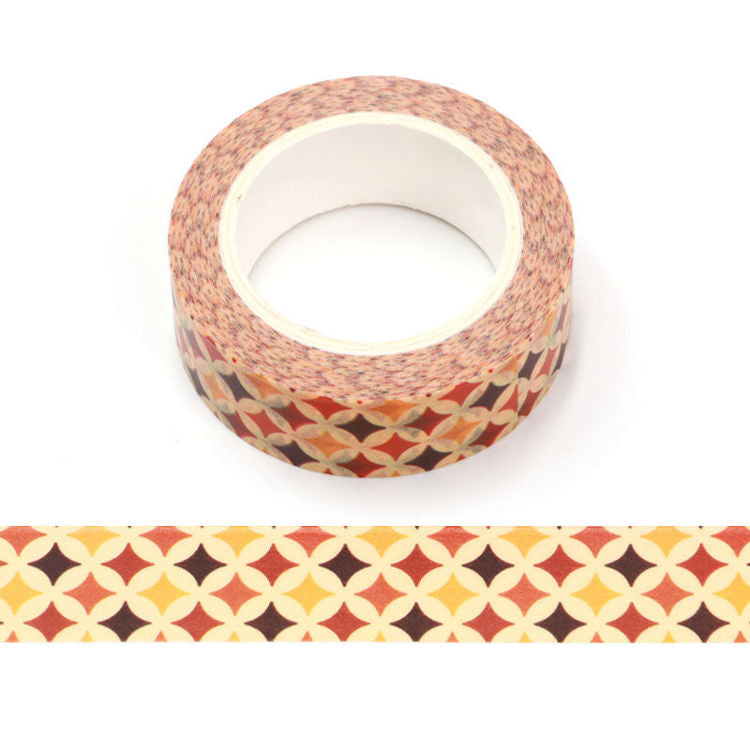 Image shows a 70's Retro pattern washi tape