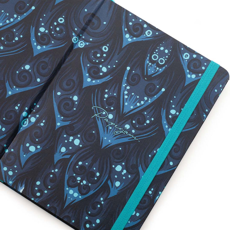 Image shows the endpapers of a Retro Owl journal