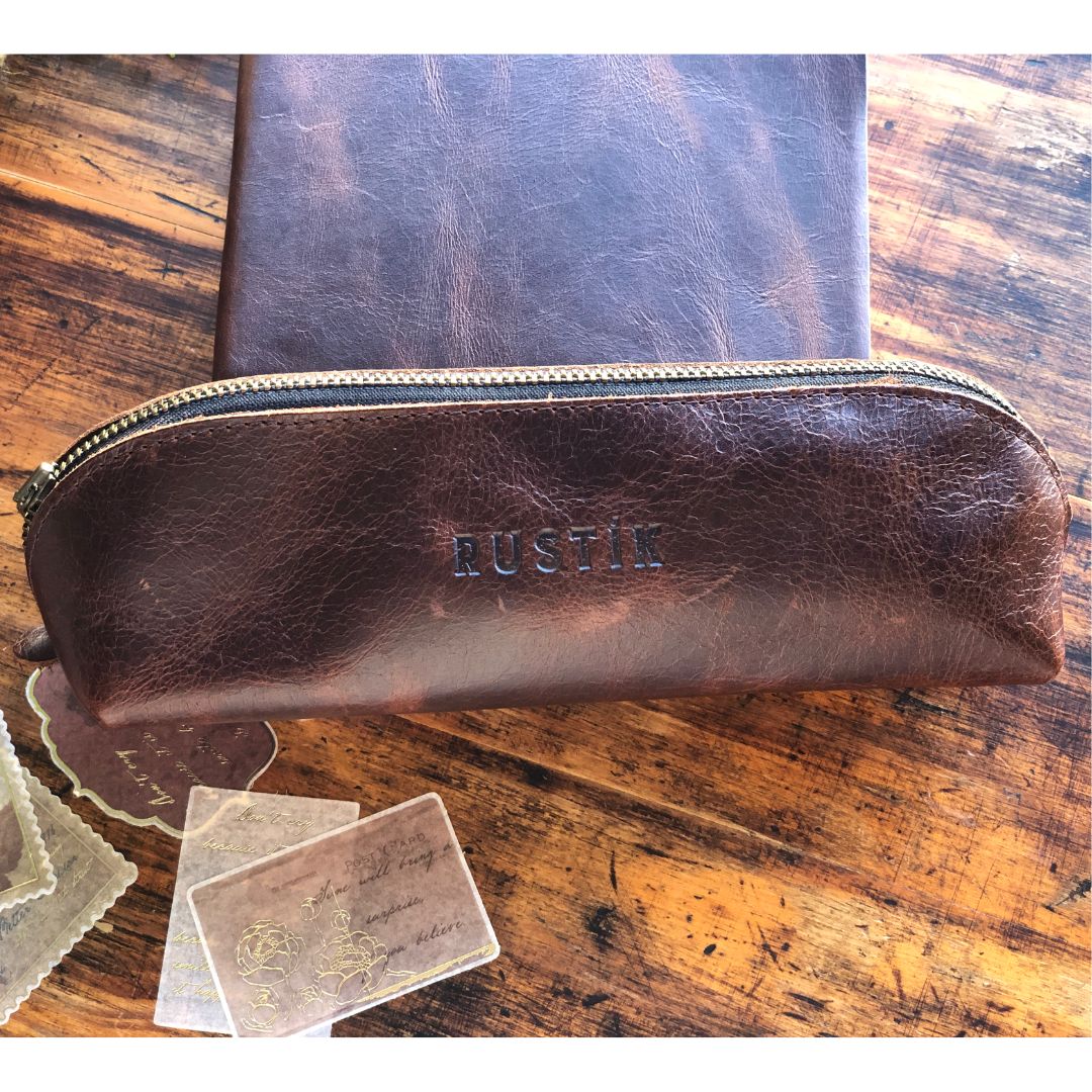 Rustik leather pencil bag