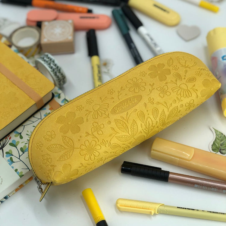 Scribblz buttercup yellow pencil bag