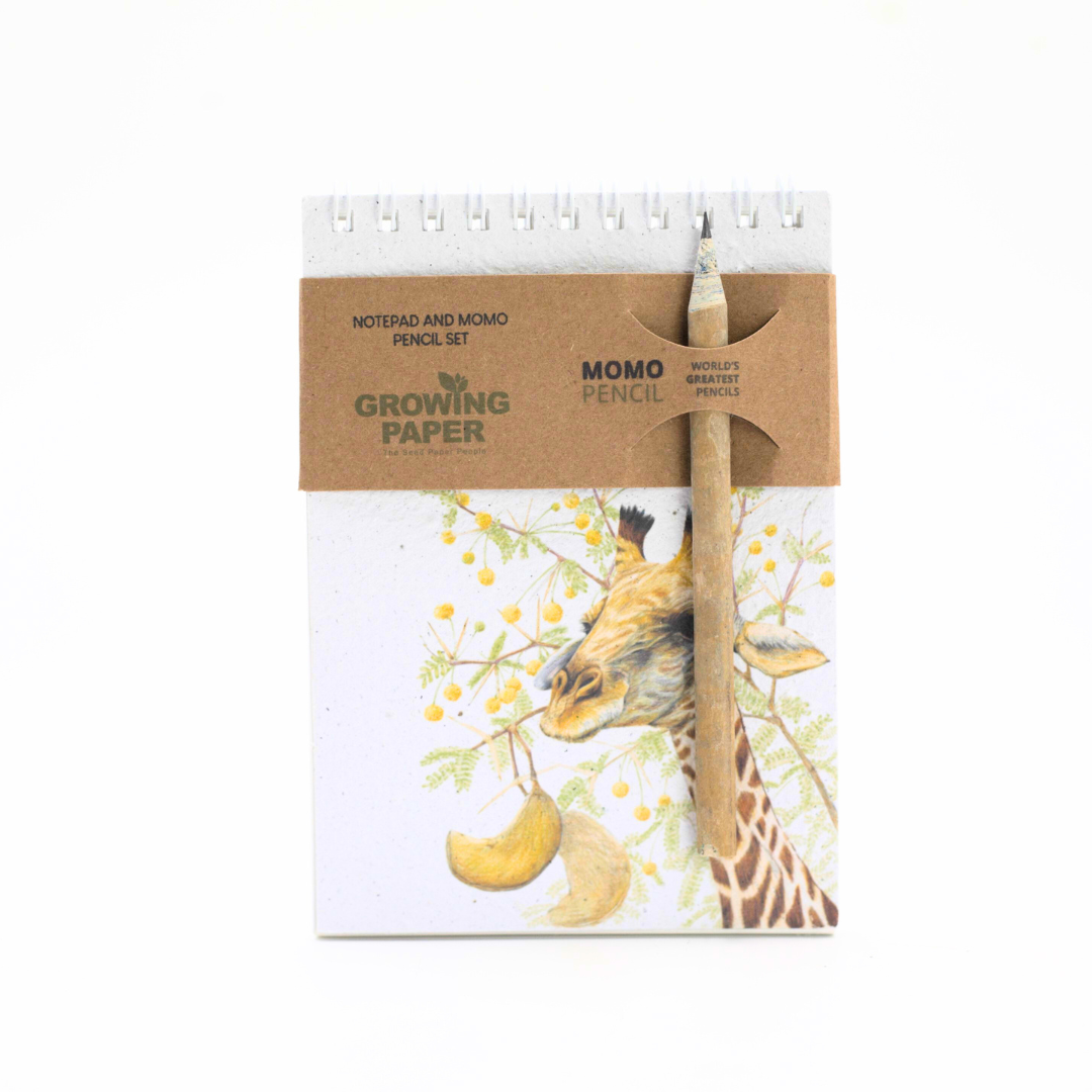 Seed Paper A6 Notepads with MOMO Pencil
