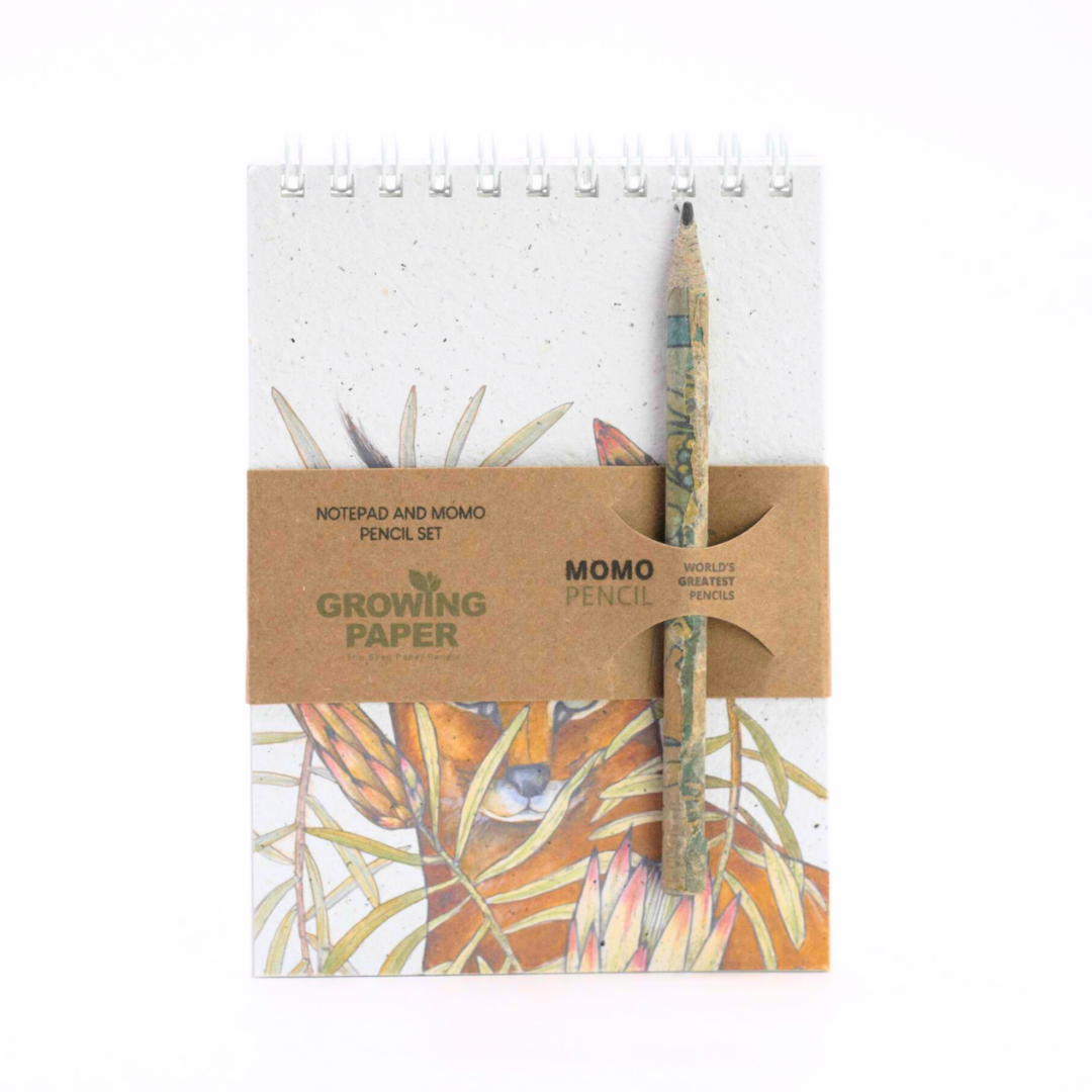 Seed Paper A6 Notepads with MOMO Pencil