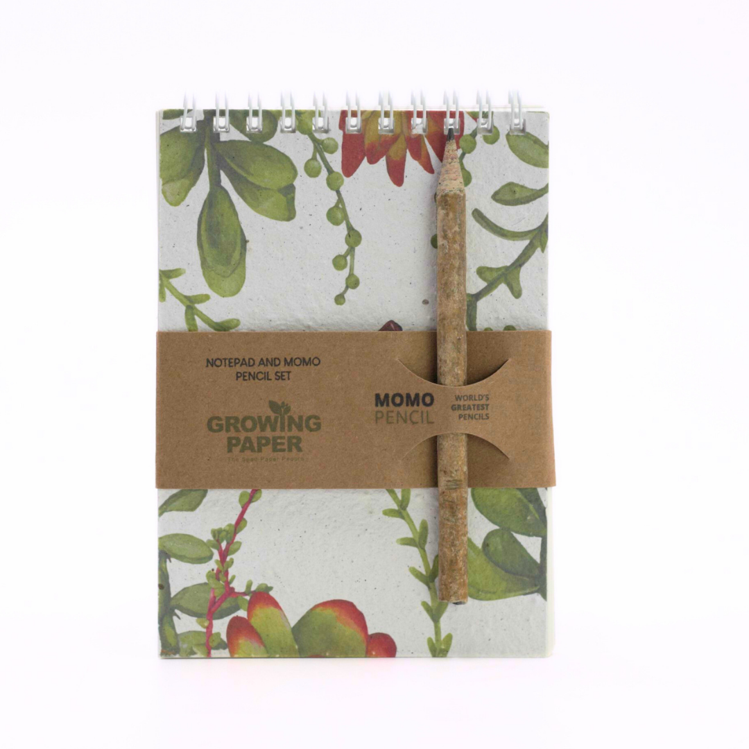 Seed Paper A6 Notepads with MOMO Pencil