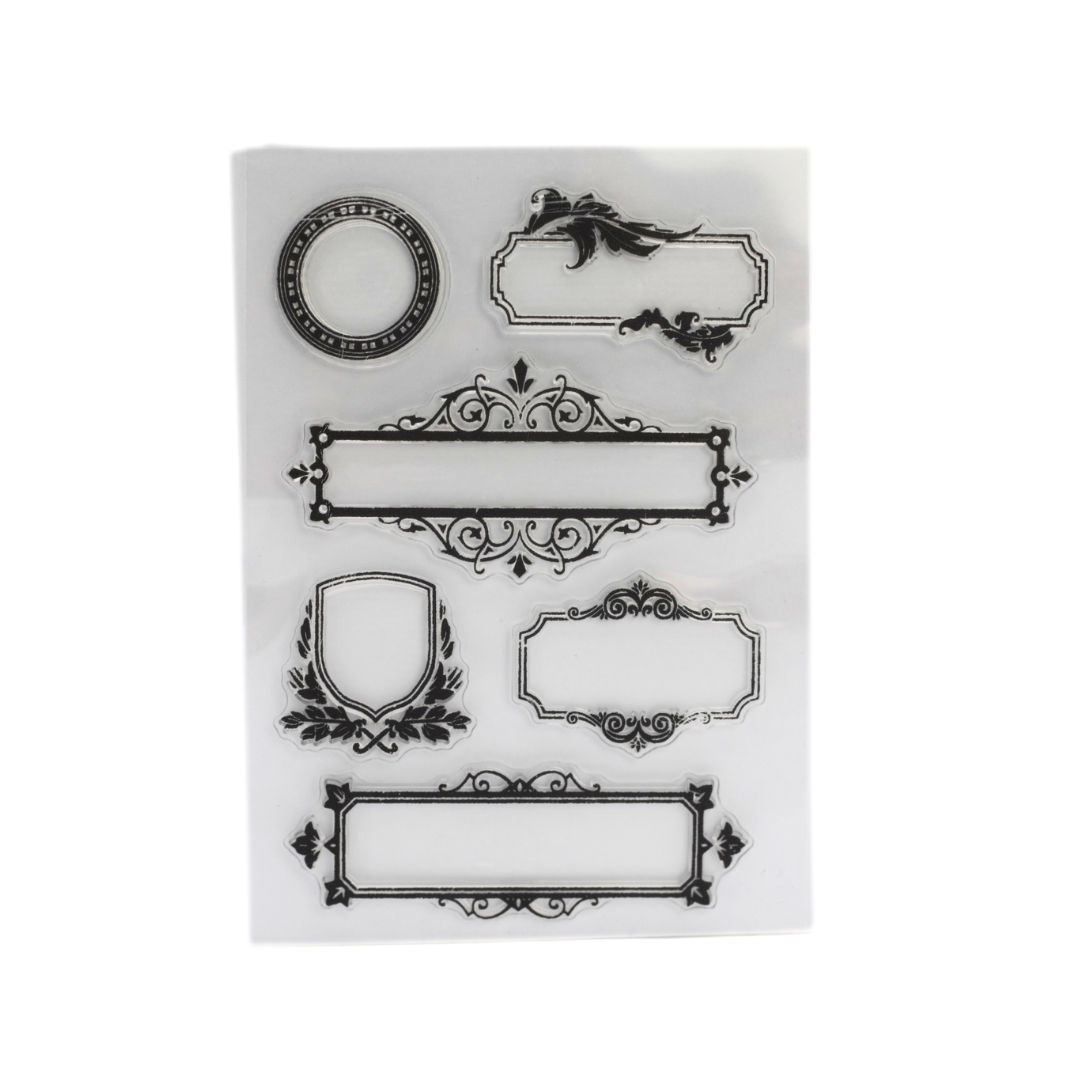 Set of silicone stamps in decorative frames