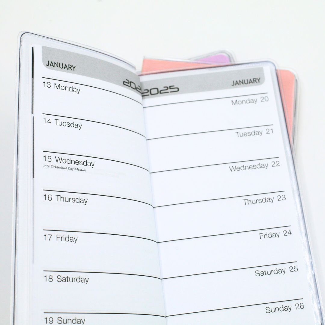 PVC Slimline Pocket Diary 2025 - 2-Week-to-view