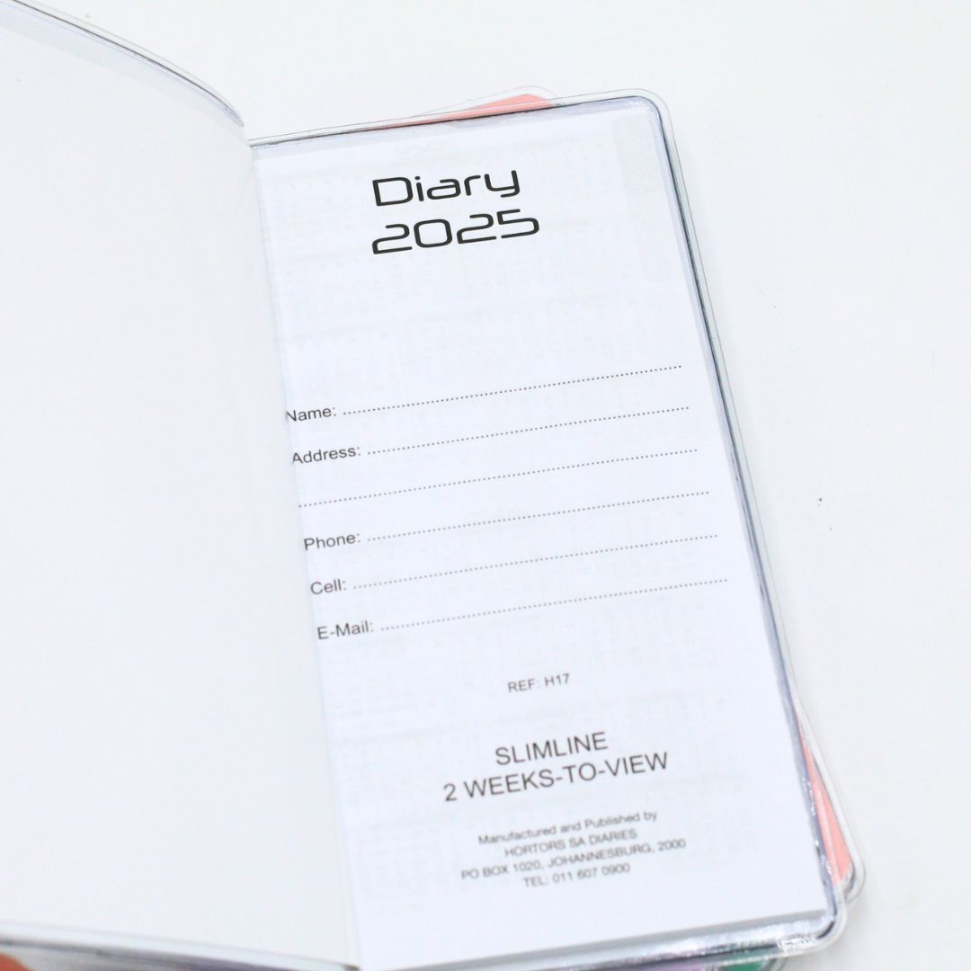 PVC Slimline Pocket Diary 2025 - 2-Week-to-view