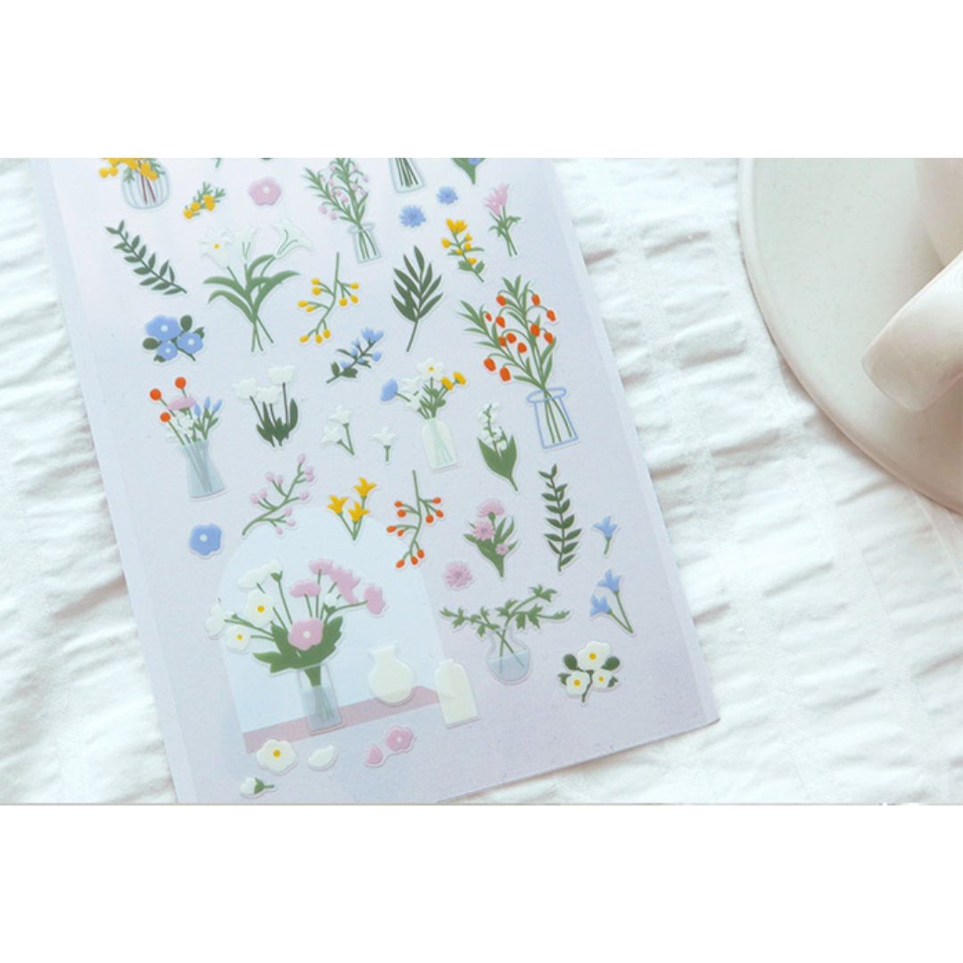 Image shows a sticker pack with flowers