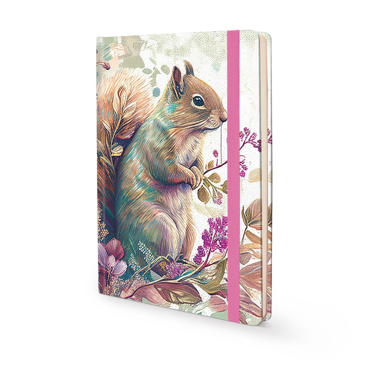 Image shows a retro squirrel journal