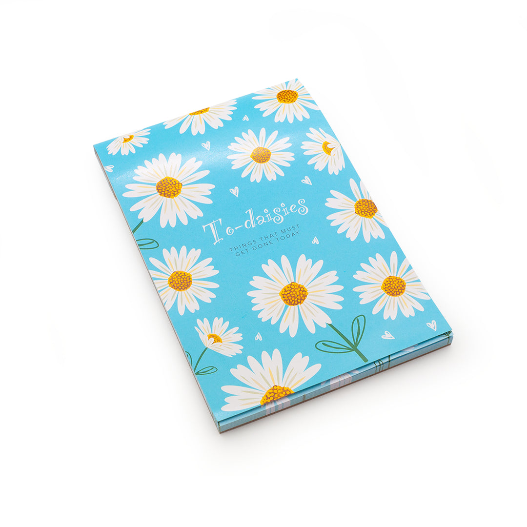 Image shows a daisy notepad