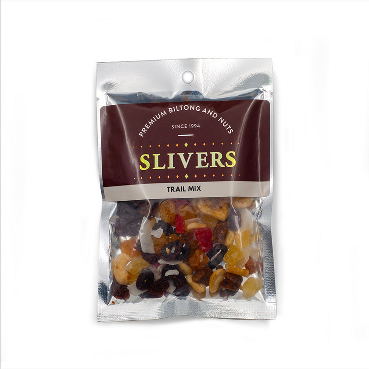 Image shows a packet of trail mix