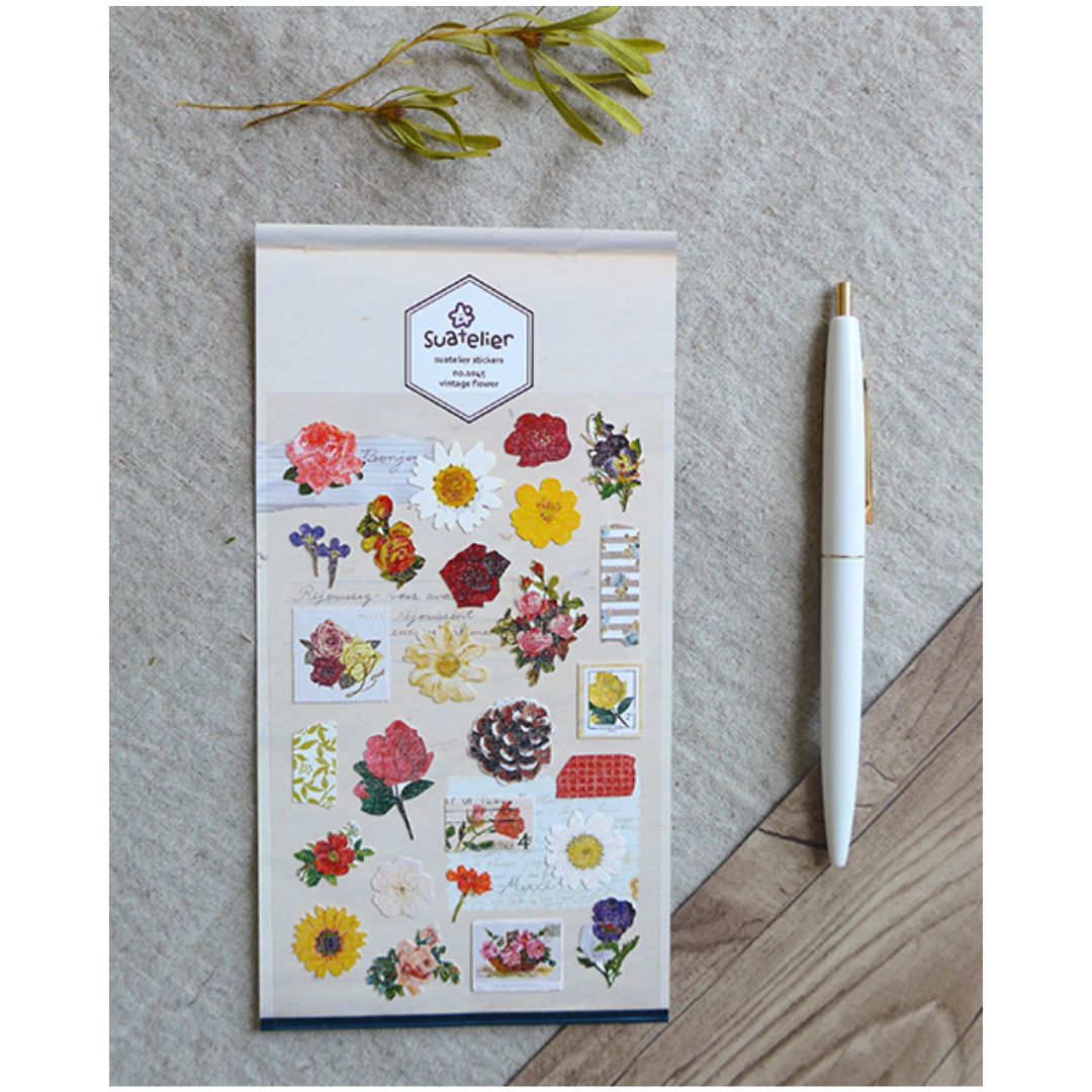 Image shows a floral sticker pack
