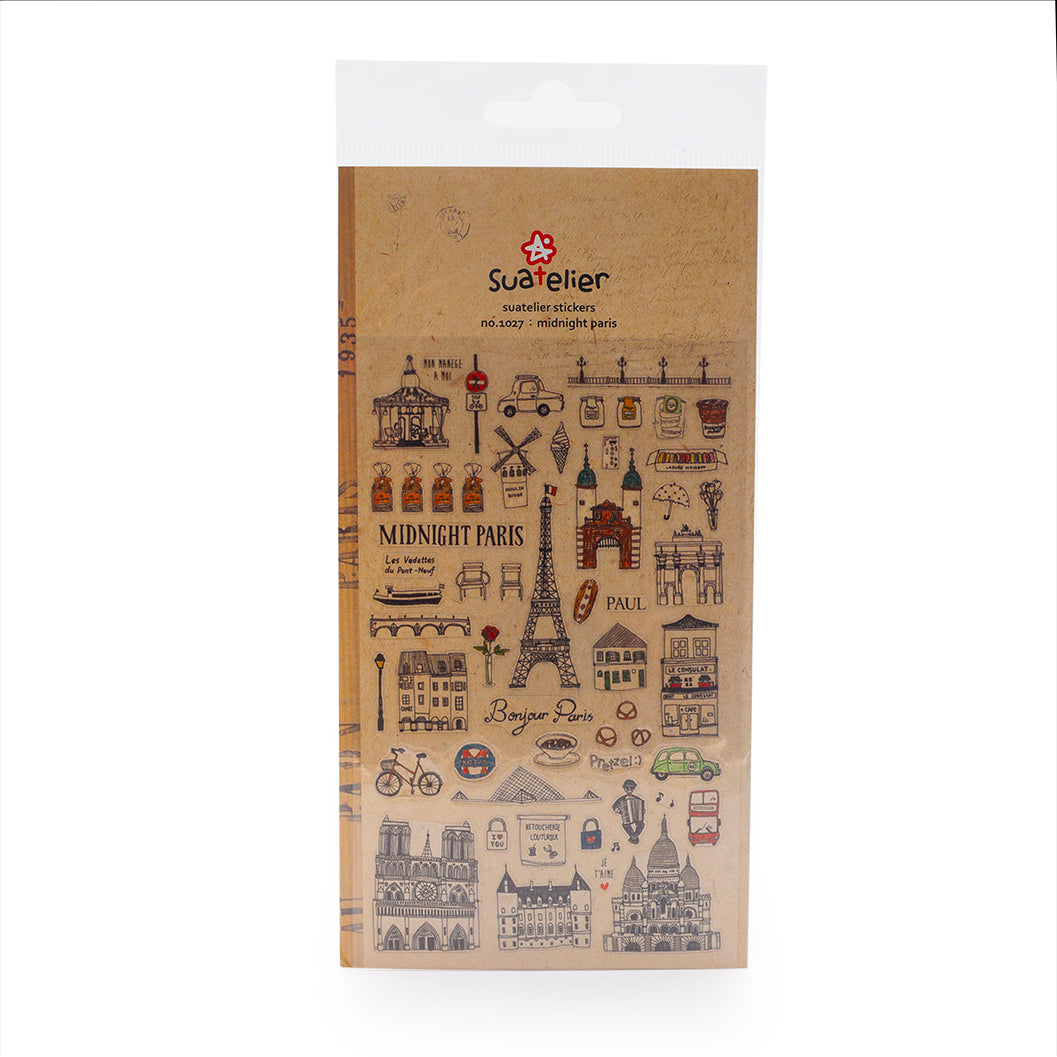 Image shows a sticker pack with a Paris theme