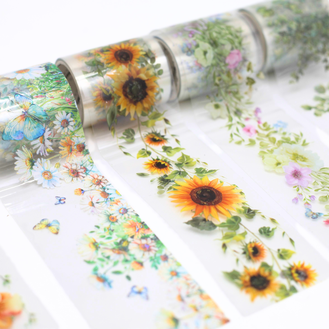 CW111-Flower Garden PET Washi Tape