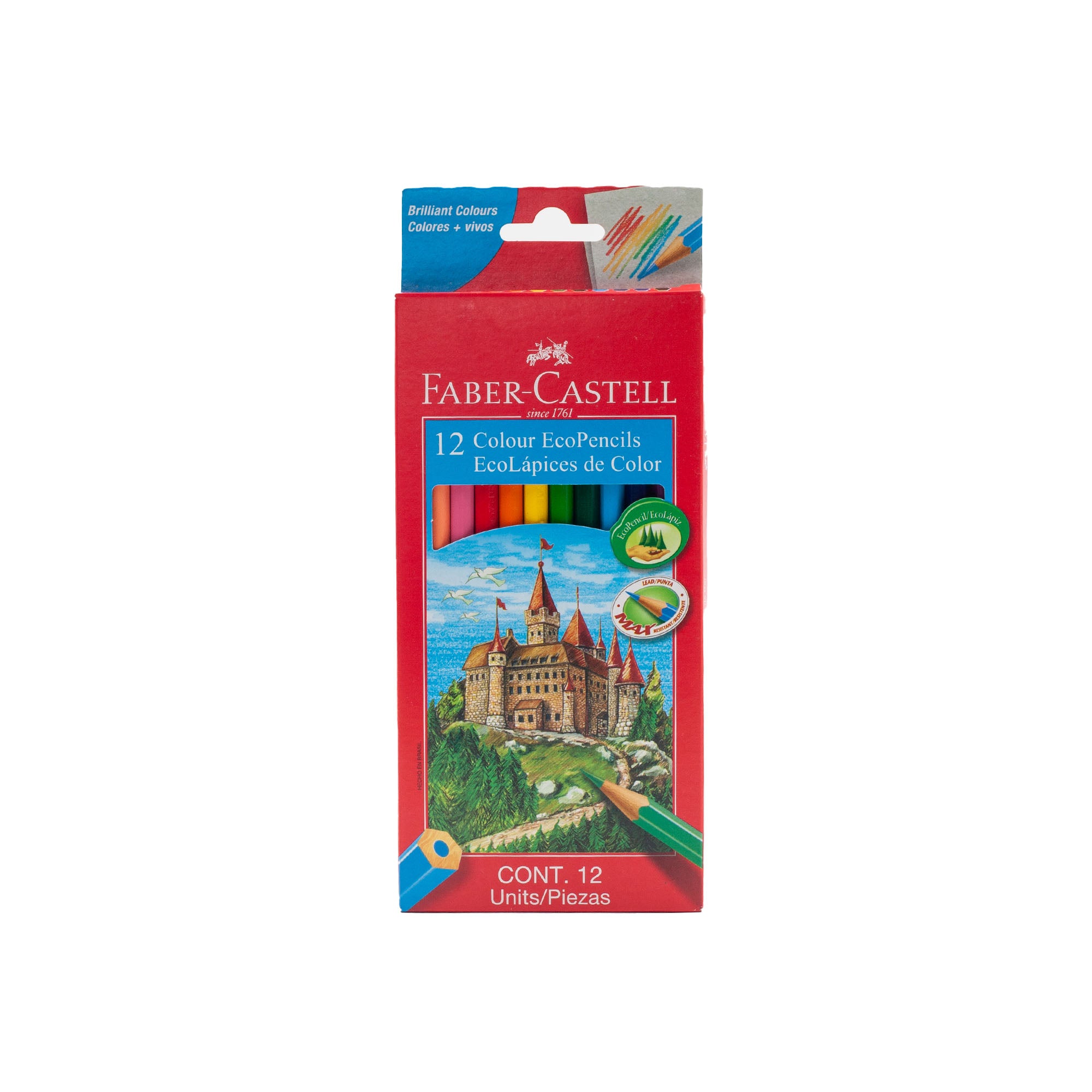 Image shows a set of 12 Faber-Castell colour ecopencils
