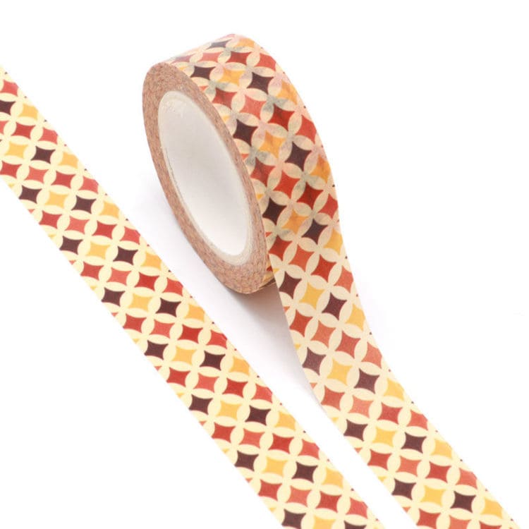 Image shows a 70's Retro pattern washi tape