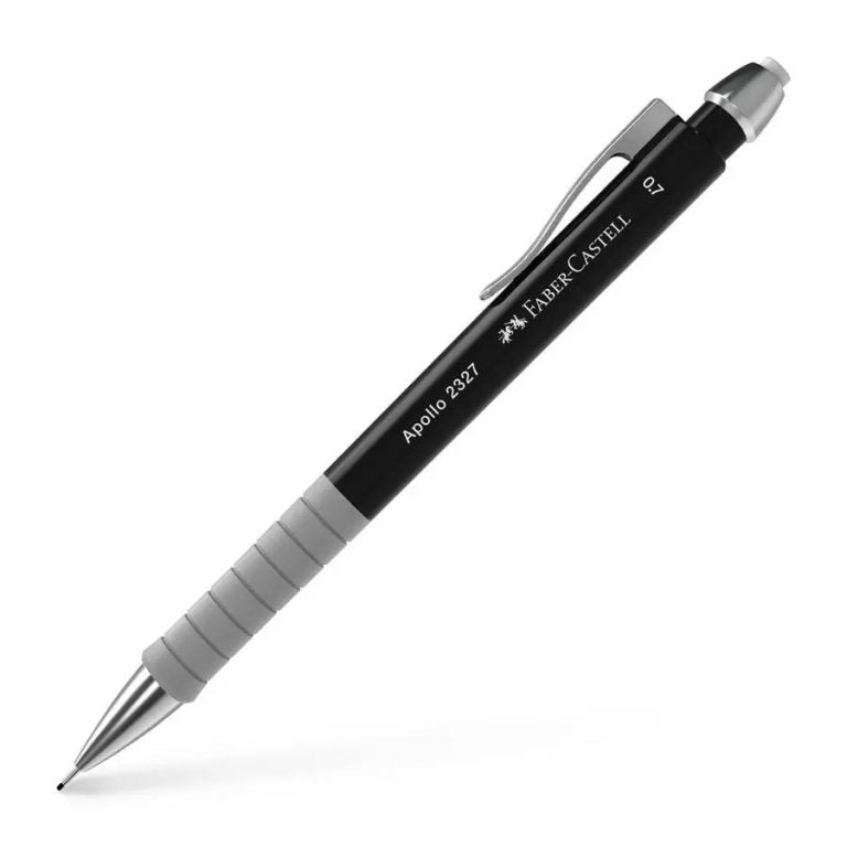 Image shows a black Faber-Castell mechanical pencil