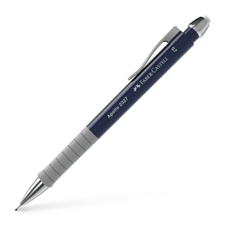 Image shows a navy blue Faber-Castell mechanical pencil