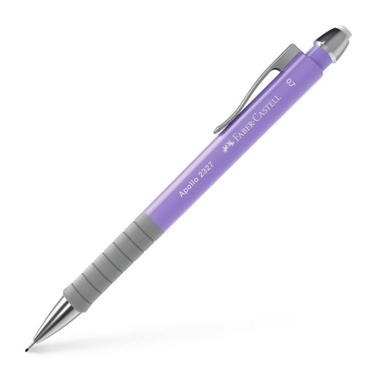 Image shows a lilac Faber-Castell mechanical pencil