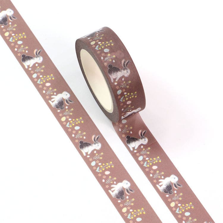 Image shows a beautiful bunnies pattern washi tape