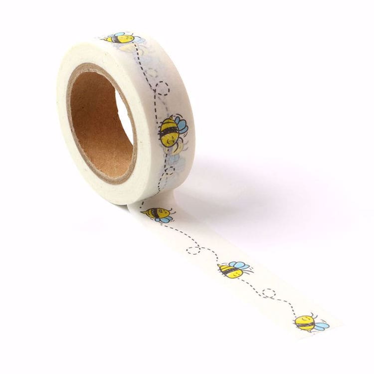 Image shows a bee pattern washi tape