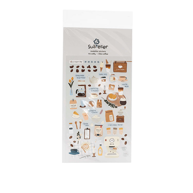 Image shows a coffee themed sticker pack