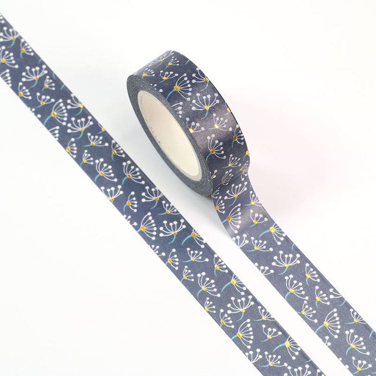Image shows a dandelion pattern washi tape