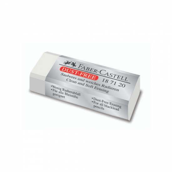 Image shows a rectangular, dust free Faber-Castell eraser