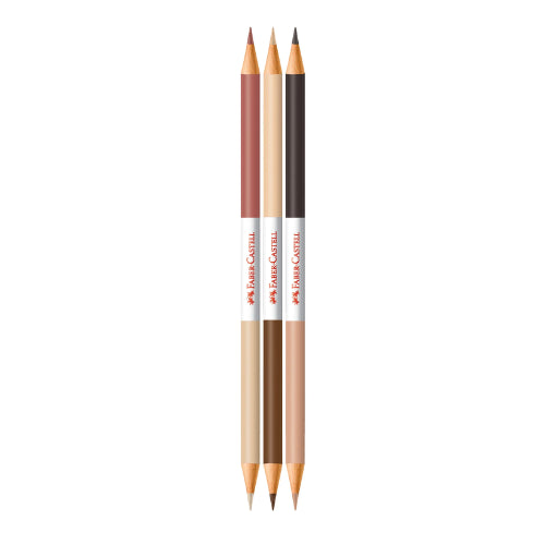 Image shows 3 skin tone Faber-Castell colour pencils 