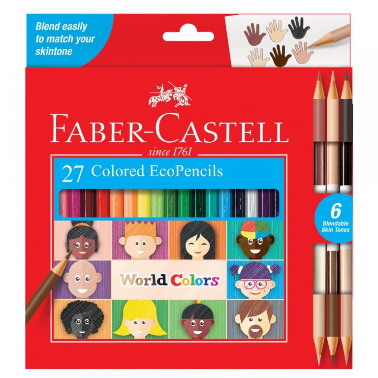 Image shows a set of 27 Faber-Castell eco color pencils