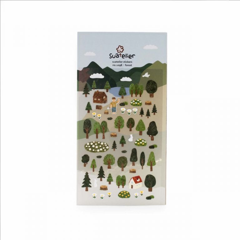 Image shows a forest themed sticker set