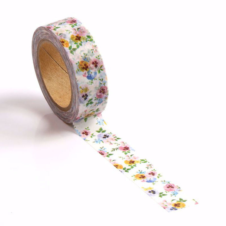 Image shows a floral pattern washi tape
