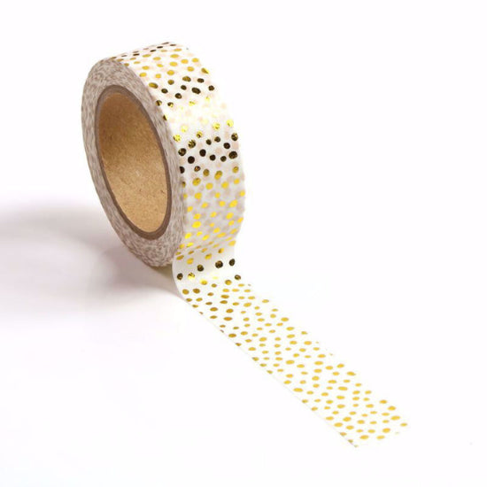 Image shows a gold confetti dots washi tape