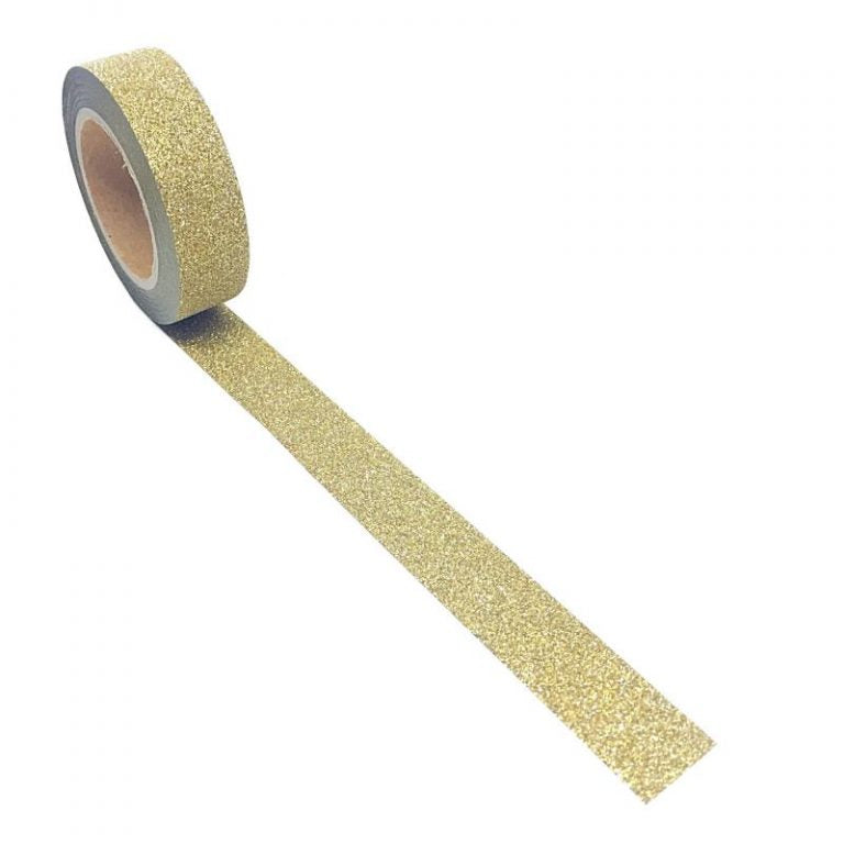 Image shows a gold glitter washi tape