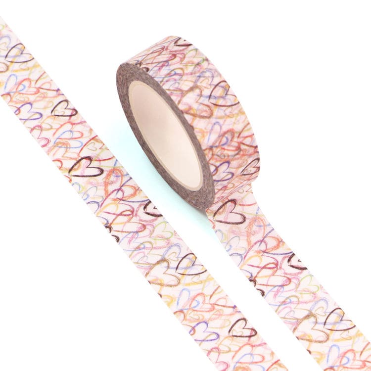 Image shows a heart pattern washi tape