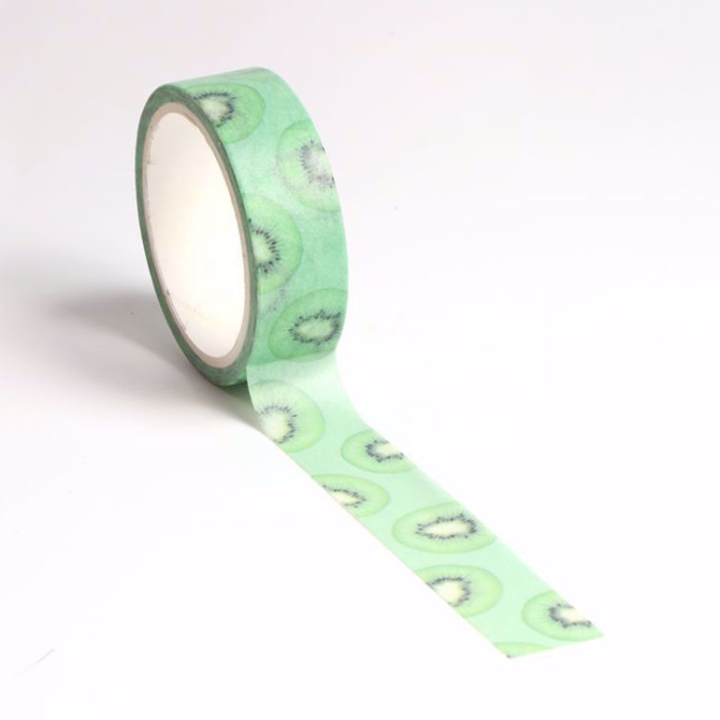 Image shows a kiwi fruit pattern washi tape