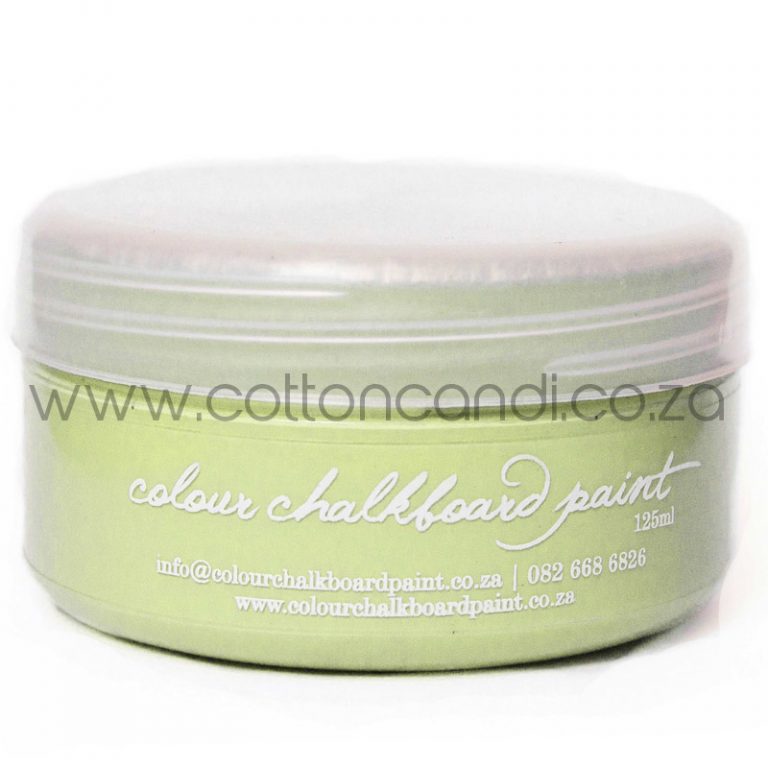 Image shows a jar of 125ml lime green chalk paint
