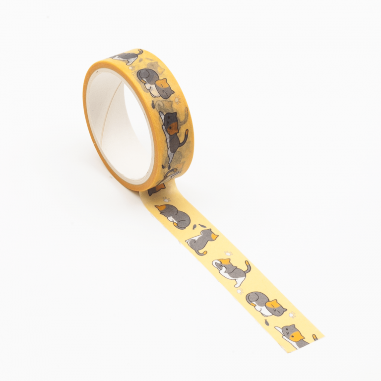 Image shows a playful cats pattern washi tape