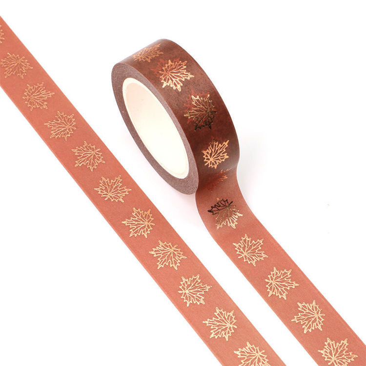 Image shows a maple leaves pattern washi tape