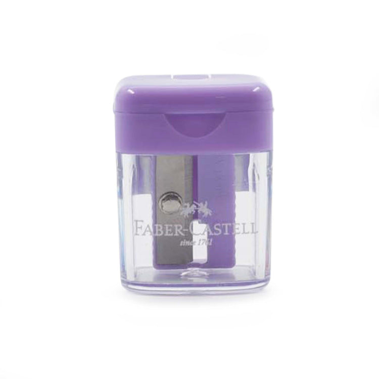 Image shows a lilac Faber-Castell mini sharpener