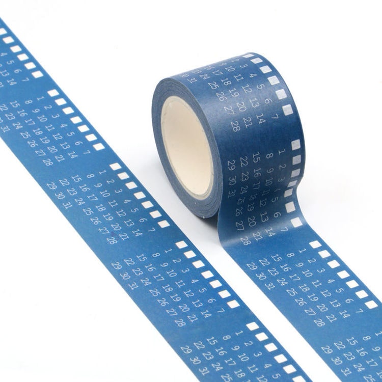 Image shows a calendar pattern washi tape