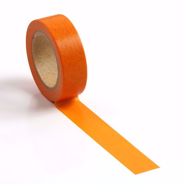 Image shows a solid orange washi tape
